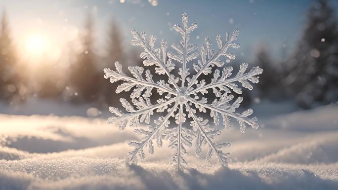 【4K】唯美雪花雪景