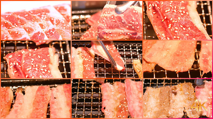 烤肉店烧烤新鲜肉片 烤猪肉 烤羊肉牛肉