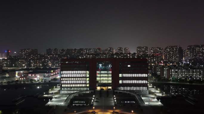 4k江西科技师范大学夜景航拍