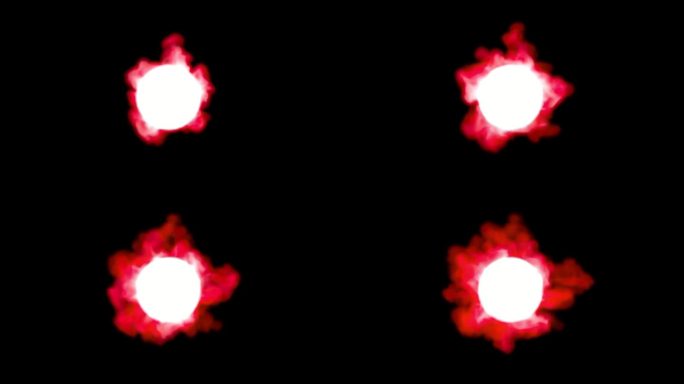 3 d动画。能量球的红色火焰，能量的流动。万圣节的背景。红色的烟雾。能量球。视频的效果和过渡。万圣节