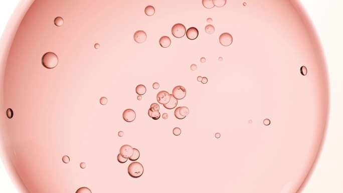透明绒毛粉色纳米颗粒清洁化妆品缩小