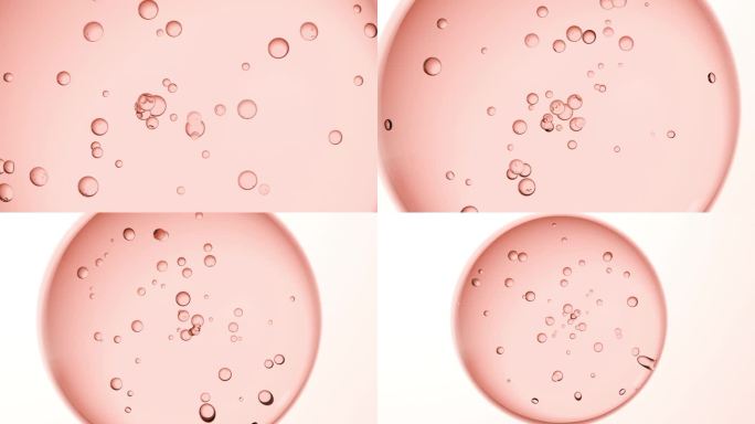 透明绒毛粉色纳米颗粒清洁化妆品缩小
