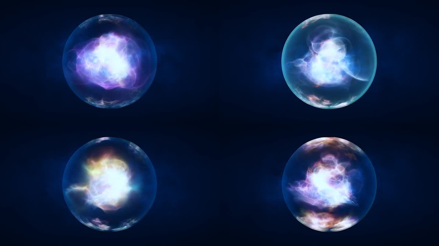半透明玻璃能量未来魔法圆球液体等离子体球。抽象的背景。视频在高品质的4k，运动设计
