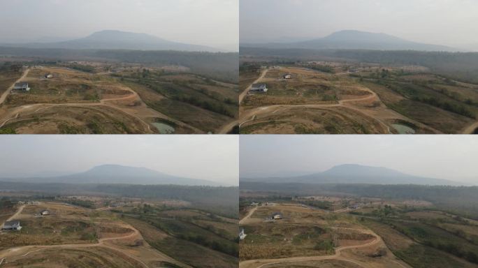 鸟瞰位于山上的旅游景点，Wang Nam Khiao地区的高帐篷露营区，2024年1月23日Nakh