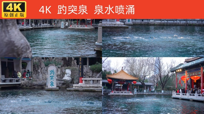 4K  趵突泉  泉水喷涌