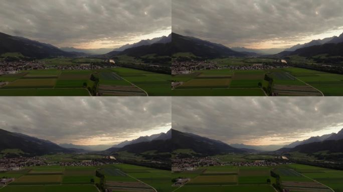 空中拍摄的白云石繁茂的景观奥地利