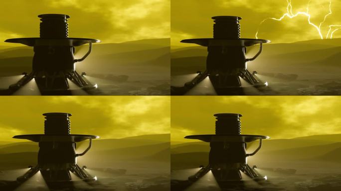 金星9号太空探测器在金星表面的3D动画