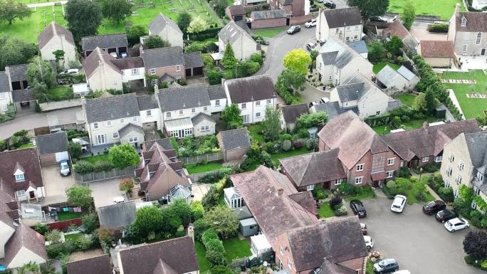 无人机拍摄的英国奥尔尼村