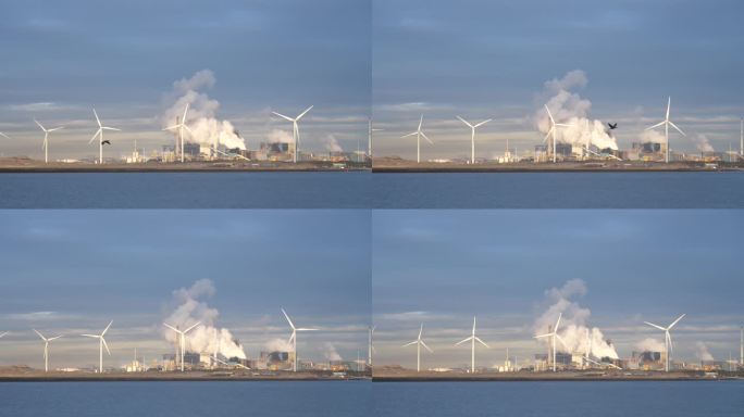 荷兰一家钢铁制造公司的风力涡轮机
