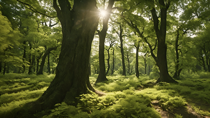 12组森林绿色环保阳光雾气空镜【合集】