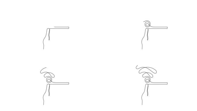 手握WI-FI信号一行艺术动画，手握互联网热点，接入点连续等高线绘制动作。自由区无线上网概念，模板大