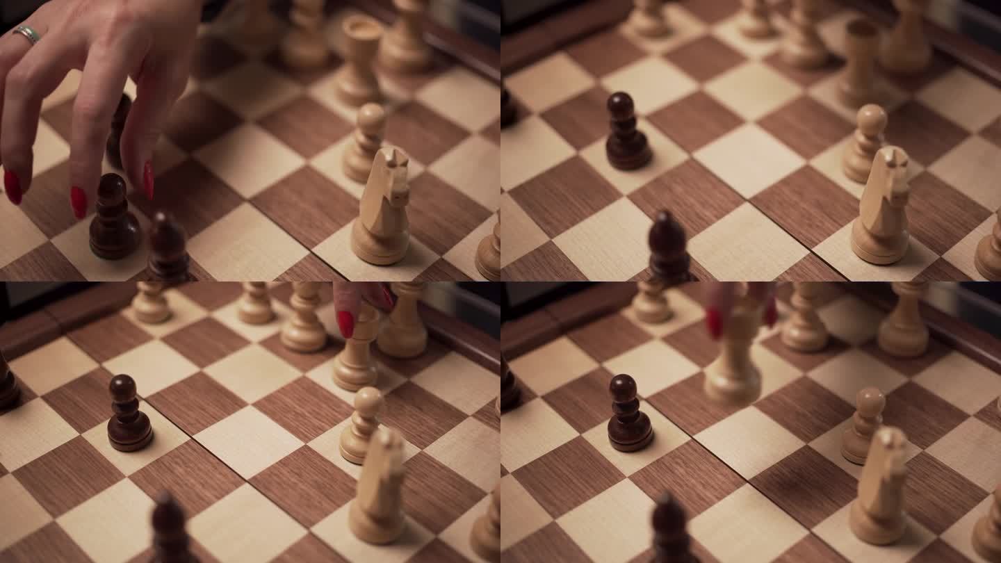白嘴鸦吞食一个木制的国际象棋棋子，角度接近
