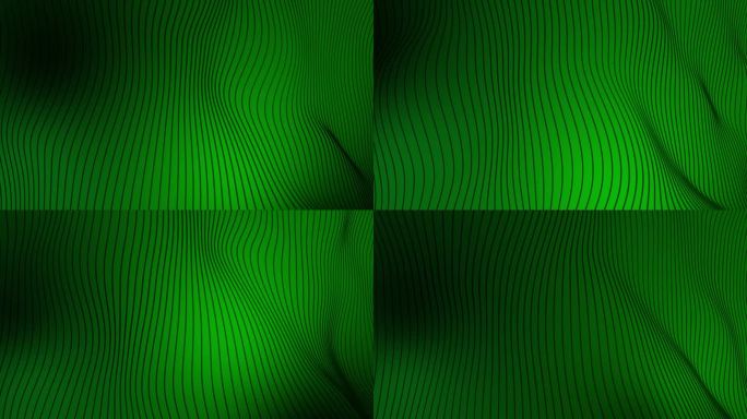 3D绿色慢动作条形线在黑暗的背景