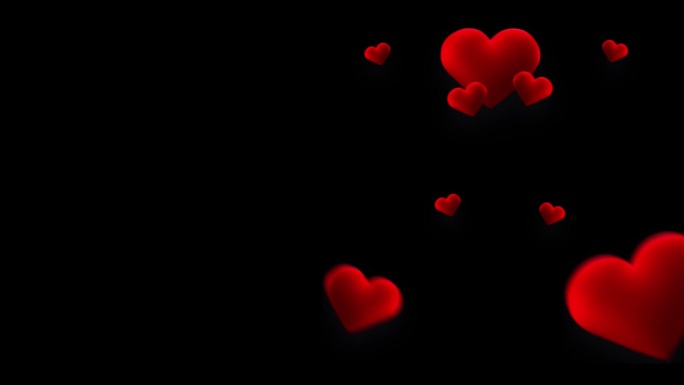 红心飞翔:爱情动画与红心图标，情人节庆祝