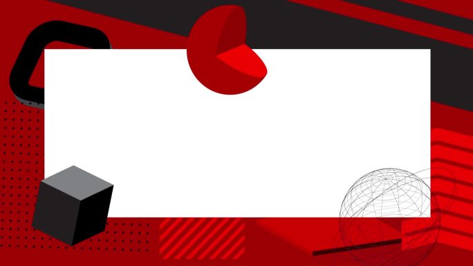 黑色红色几何图形复古主题背景动画与地方的文字。