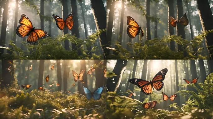 【4K】森林里的蝴蝶