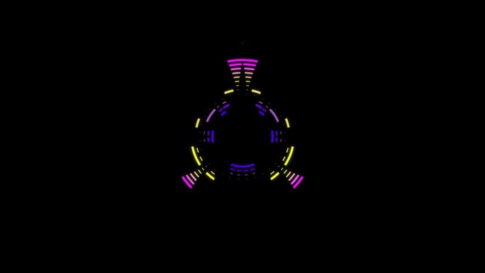VJ音乐可视化器-有节奏的播放图形-音频波浪循环-彩虹条频谱- 06