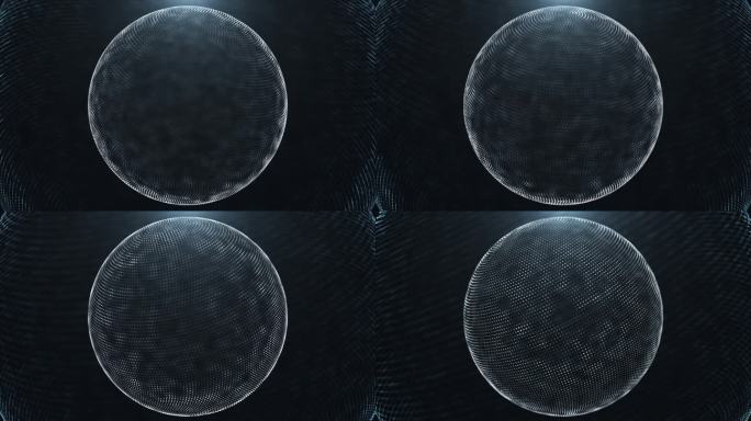 球体与粒子黑色循环背景