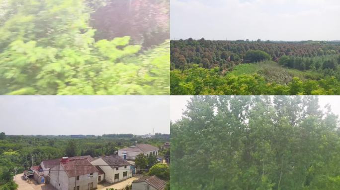 旅行旅途火车动车高铁窗外的风景风光视频素