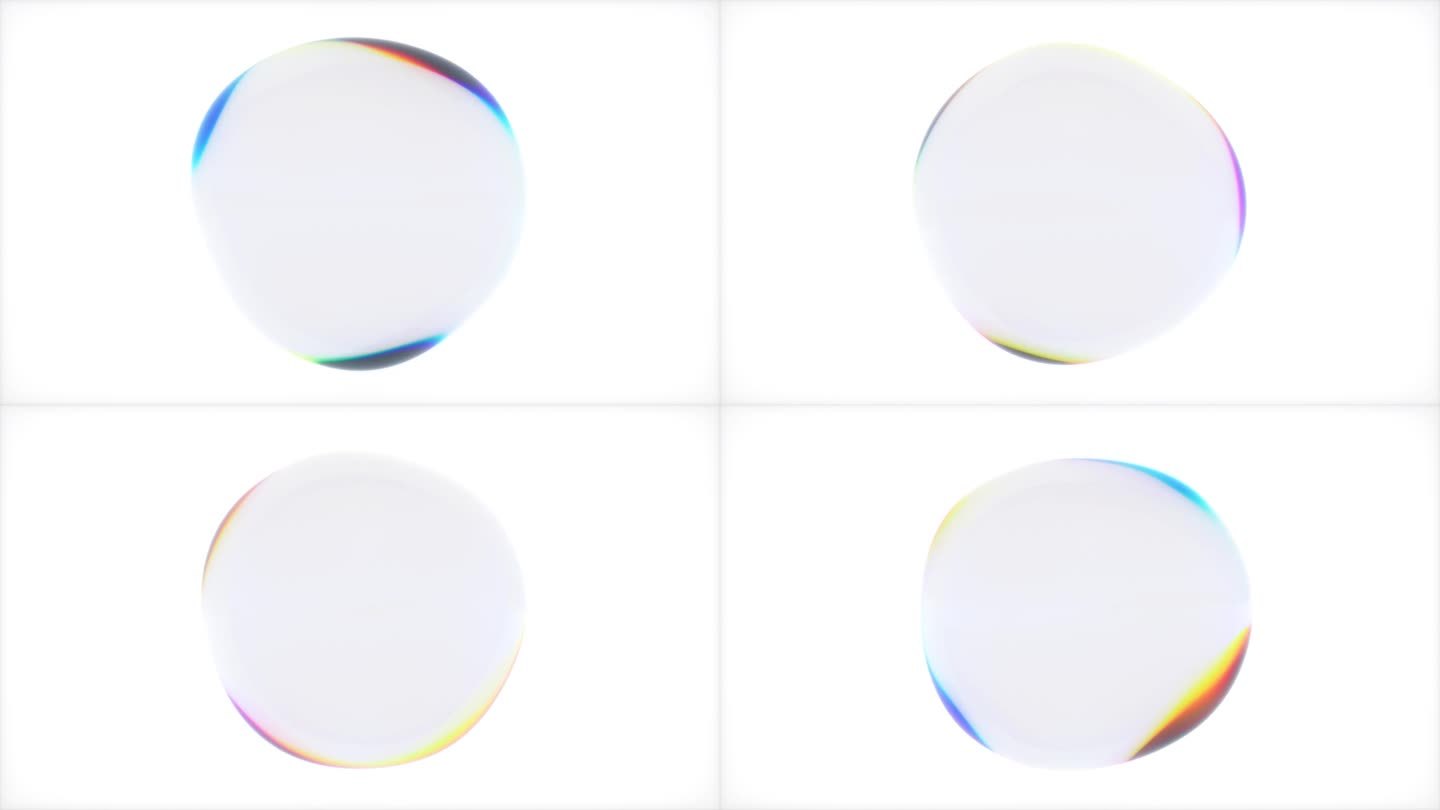 变形和透明抽象三维球体与彩色反射