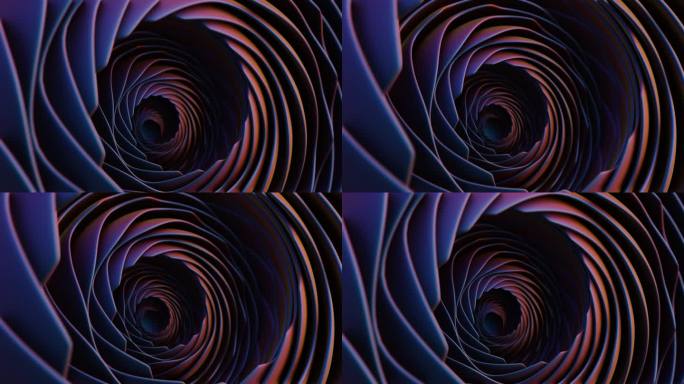 奇妙的抽象彩色漩涡比例背景。星爆动态波。3d效果图设计背景图案。循环视频