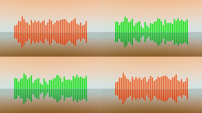 无缝循环多色音频频谱可视化。声波的影响。音乐可视化背景。音频技术波的概念与设计。柔和的颜色强调简洁的