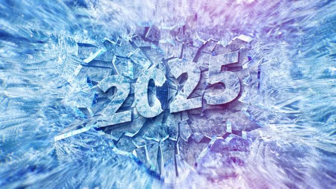 2025年冰面结冰，新年快乐，2025年新年快乐