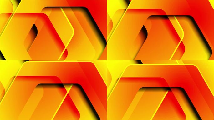 橙红色光泽六边形抽象高科技运动背景