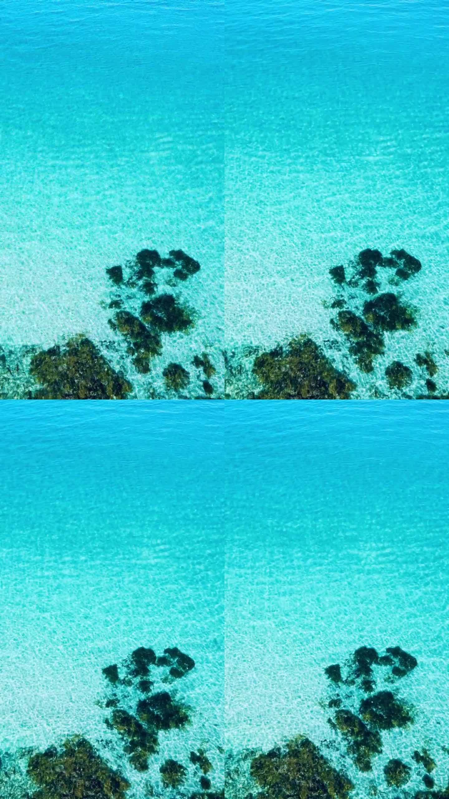 无人机在澳大利亚西澳海岸拍摄的印度洋清澈碧绿的海水