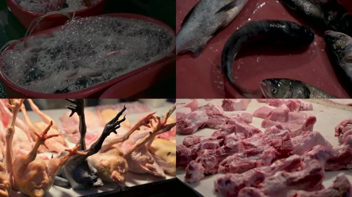 【4K】平民生活棚户区菜市场卖鱼鲜肉鸡鸭