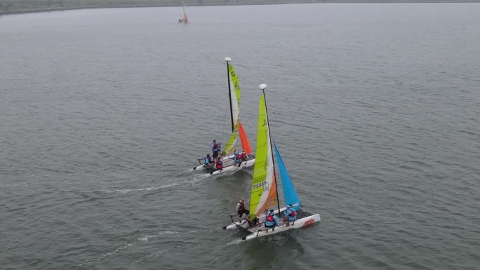 帆船竞赛 团建拓展活动 航拍