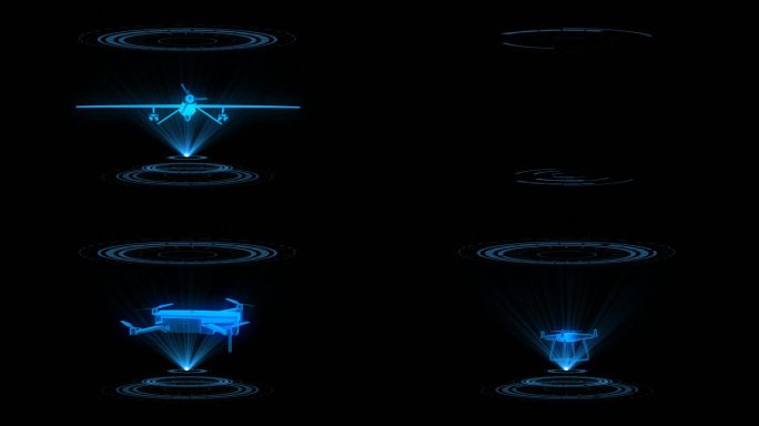 无人机全息视频素材