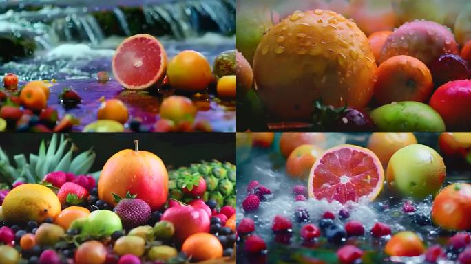 各种新鲜水果慢镜头特写唯美素材原创