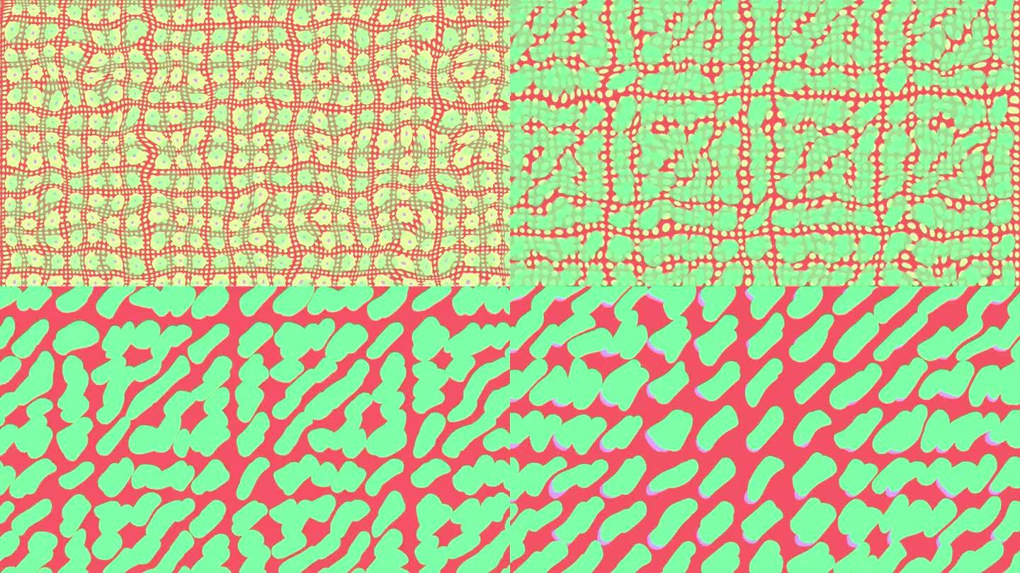彩色迷幻2D抽象背景动画运动图形几何形状图案红绿黄