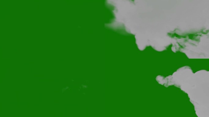 视觉特效白烟水平吹在绿色屏幕背景