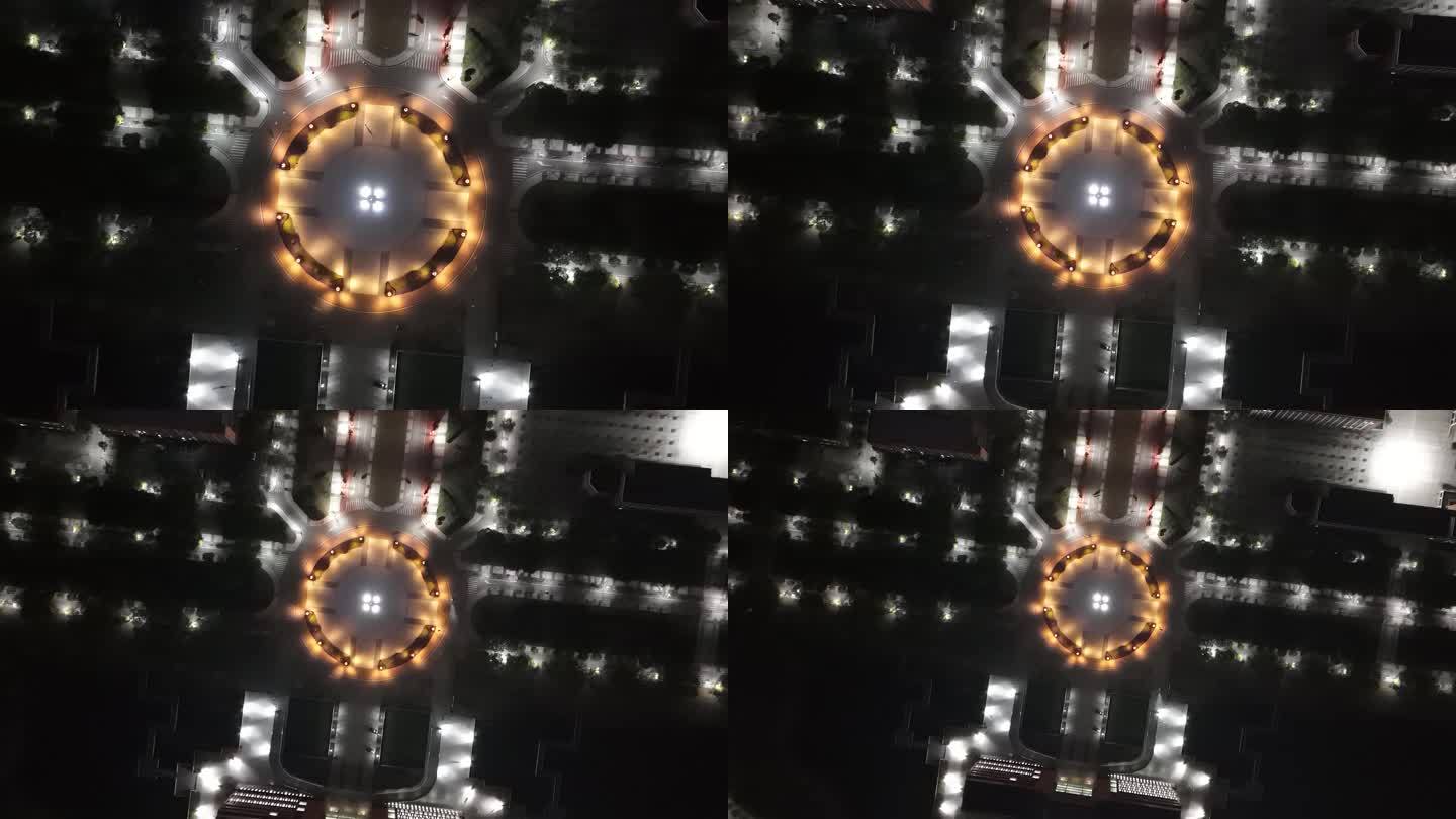 4k江西科技师范大学夜景航拍