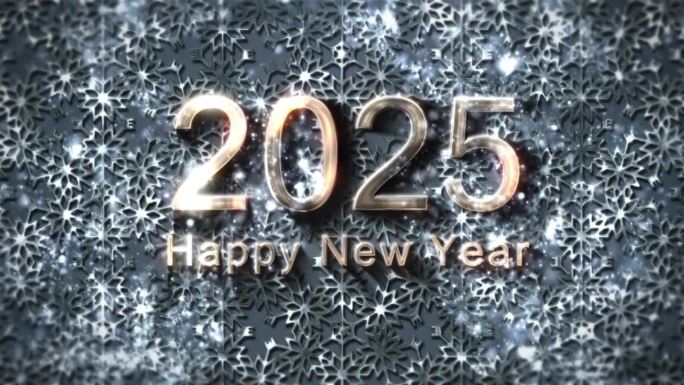 2025年新年，祝贺2025年新年，图形，大海，背景，雪花