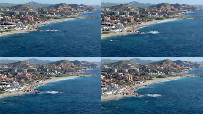 洛斯卡沃斯科尔特斯海的电影风景，墨西哥卡沃的海滨，鸟瞰图