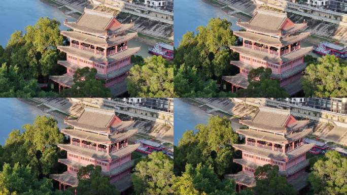 【4K超清航拍】广西梧州河滨公园鹤岗楼