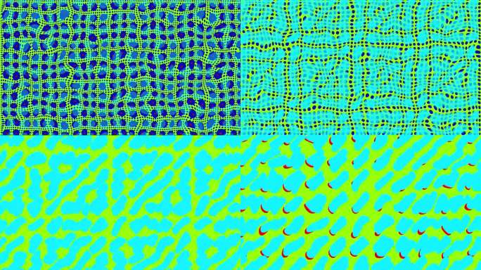 彩色迷幻2D抽象背景动画运动图形几何形状图案绿蓝绿色