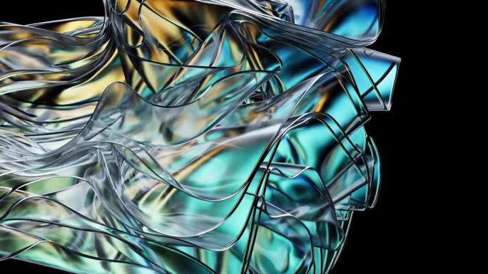 玻璃波在有节奏的运动中舞动，使这个抽象的背景栩栩如生。