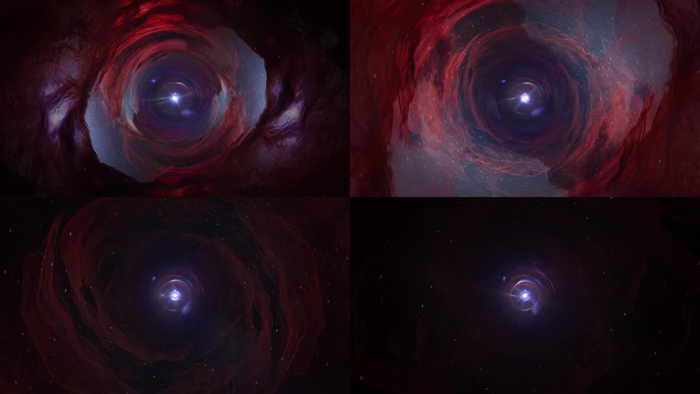 宇宙红色深邃星云隧道科幻宇宙