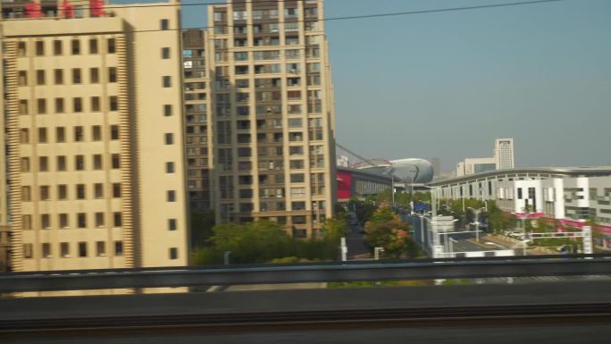 晴天长沙到成都火车自驾游乘客窗口全景4k中国