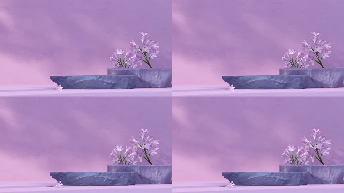 月台石紫色饰花