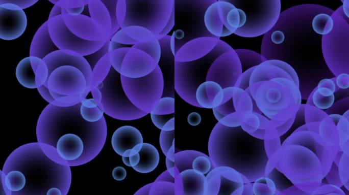 抽象气泡背景。紫色球体图案。4K垂直视频。