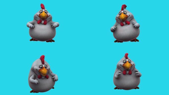 有趣的3D卡通小鸡跳舞(带alpha通道)