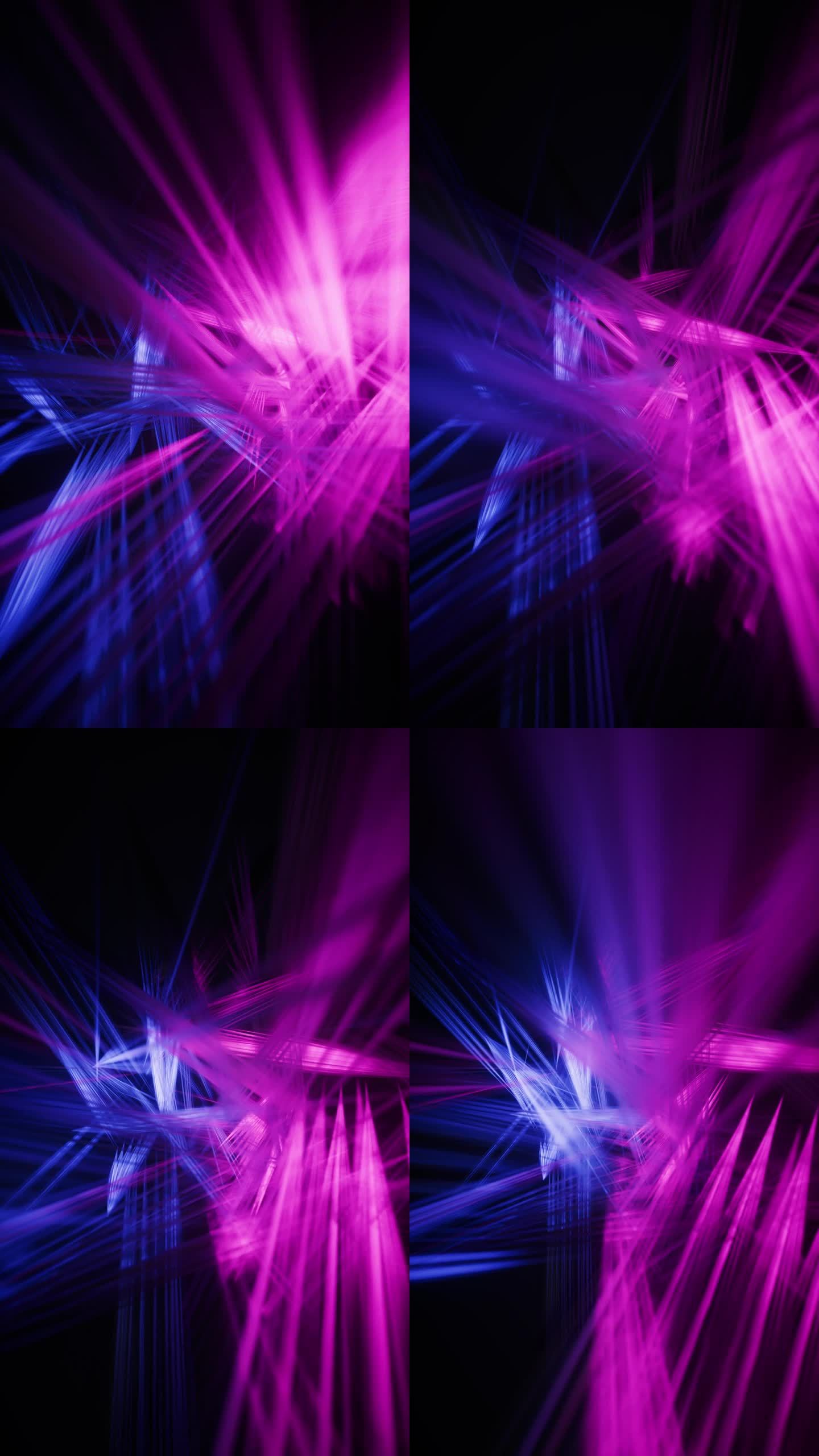 抽象发光霓虹线背景，3d渲染。