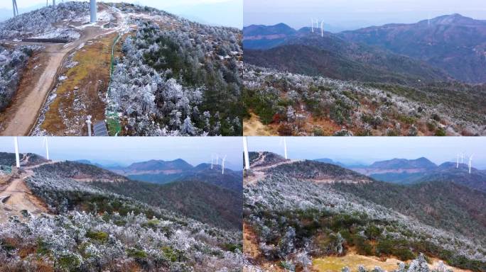 台州黄岩大寺基，雾凇航拍