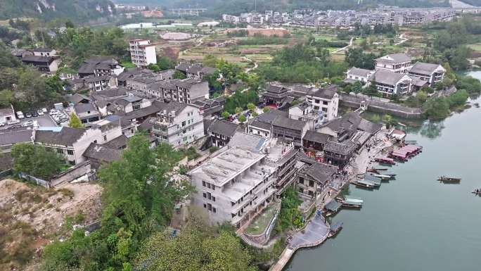 【4k】边城茶峒景区航拍