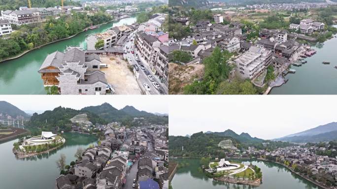 【4k】边城茶峒景区航拍